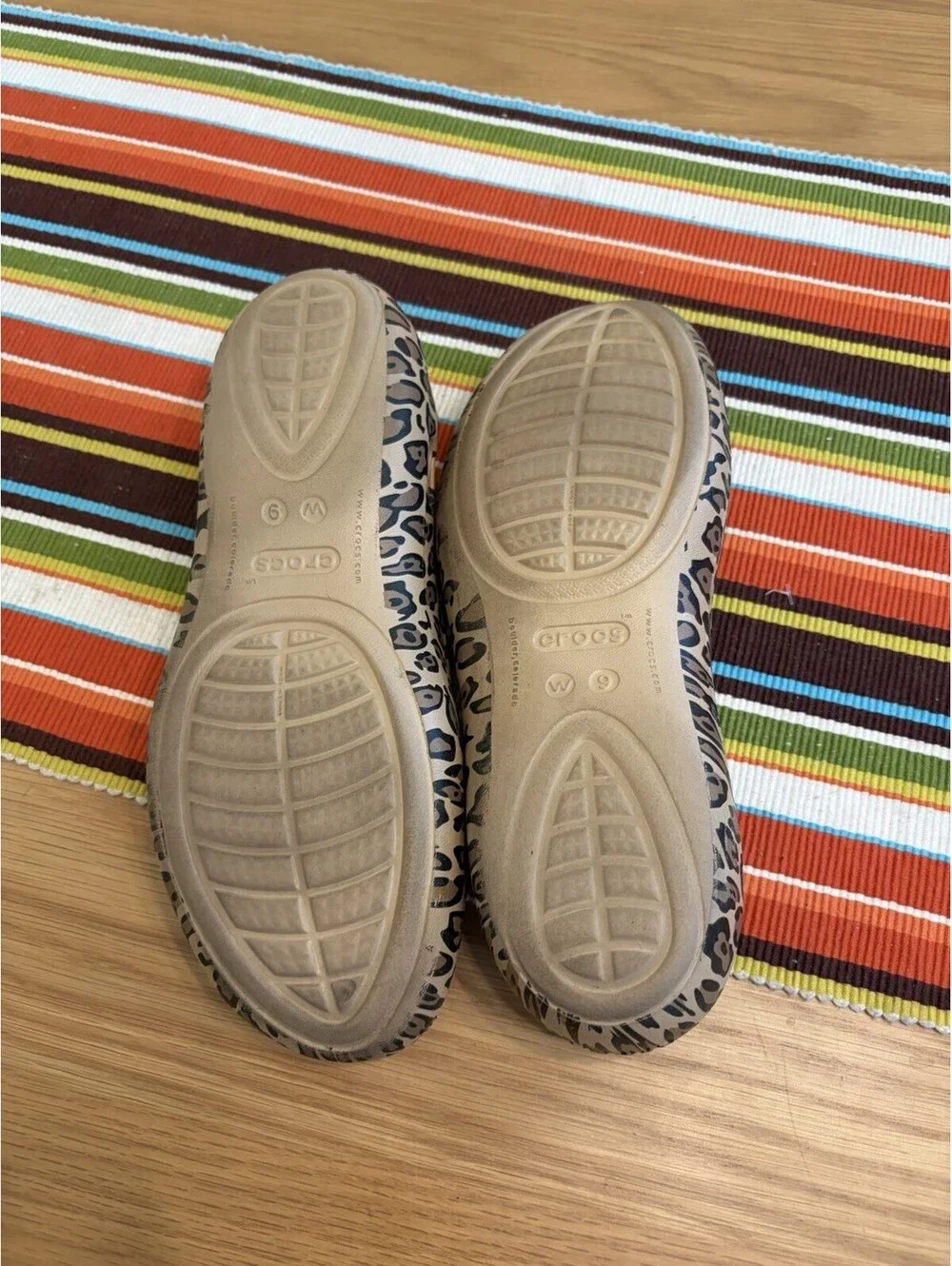 Crocs Kadee Ballet Flats Womens 9 Tan Leopard Cheetah Animal Print Slip On